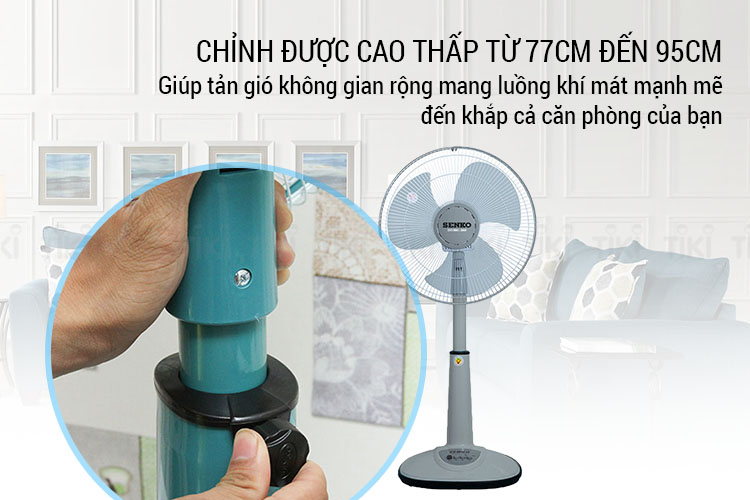 Quạt Điện Đứng Senko L1338 - Giao Màu Ngẫu Nhiên - Hàng Chính Hãng