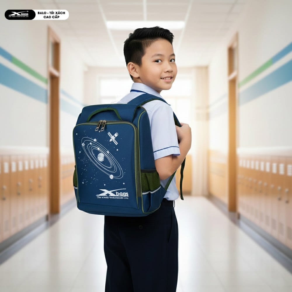 Balo Chống Gù Tiểu Học Cao Cấp Nhiều Ngăn Xbags Universe XB3104 – Chống Nước Tốt, Bền Đẹp, Màu Xanh Đen Cá Tính, Năng Động!