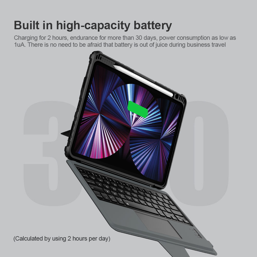 Bao Da Kèm Bàn Phím cho iPad Air 10.9 2020 / Air 4 / Air 5 / iPad Pro11 2020/2021 Nillkin Bumper Combo Case Keyboard (Có khe cắm bút Apple Pencil) - Hàng Chính Hãng