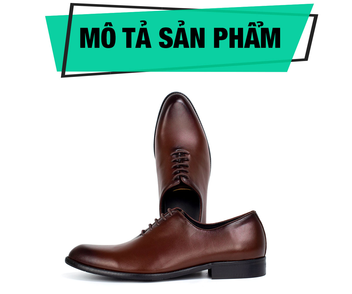 Giày da nam, giày oxford công sở Bụi Leather G102 - Da bò Nappa cao cấp - Bảo hành 12 tháng