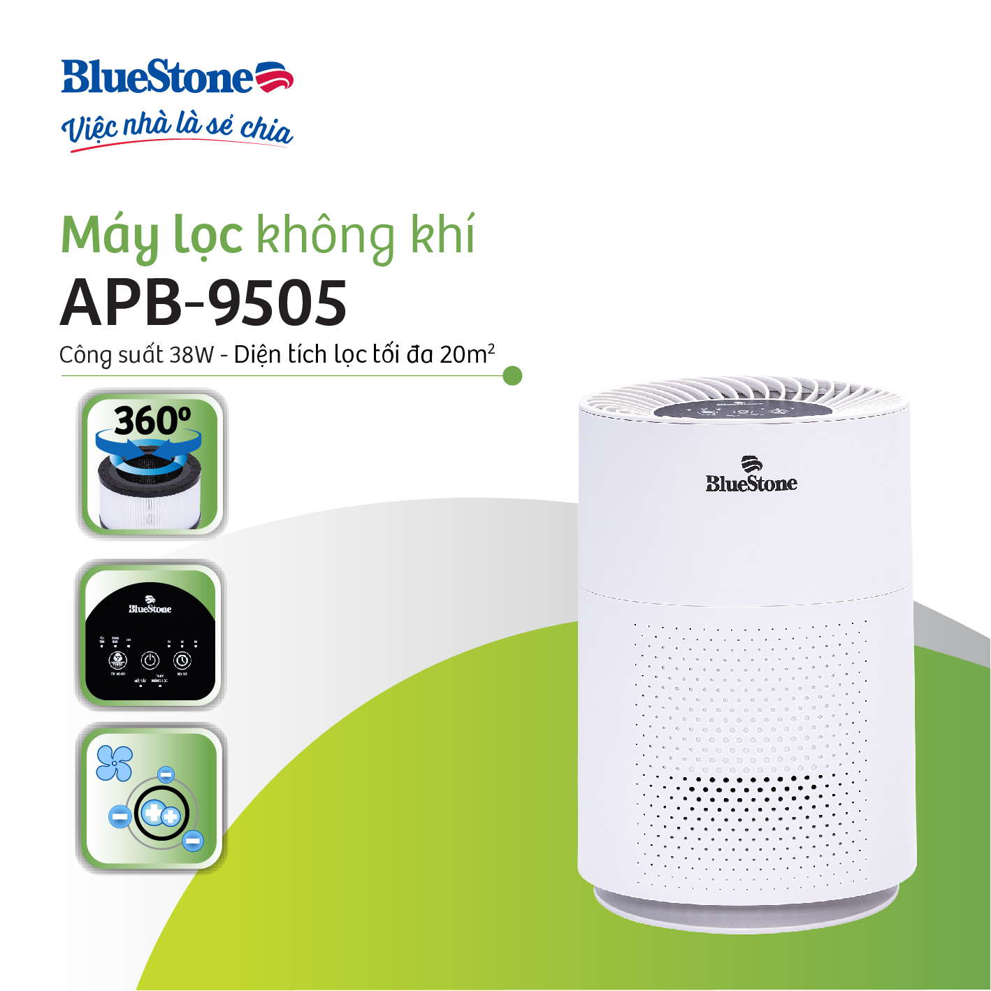 Máy Lọc Không Khí BlueStone APB-9505 - Hàng Chính Hãng