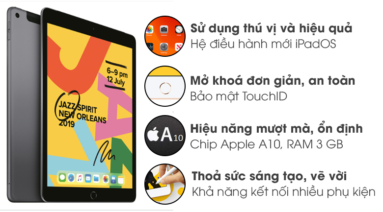 iPad 10.2 Inch WiFi/Cellular 32GB New 2019 - Hàng Chính Hãng