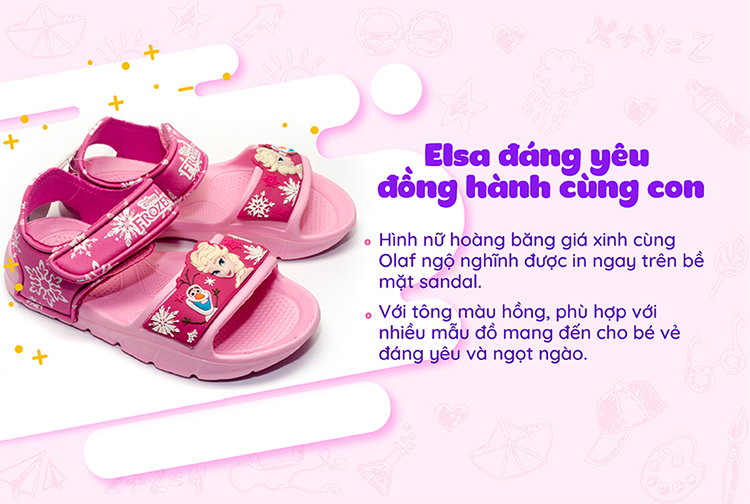 Sandal Nữ Nữ Hoàng Băng Giá Disney FROZEN FZ 107 - Hồng Sandal Nữ Nữ Hoàng Băng Giá Disney FROZEN FZ 107 - Hồng