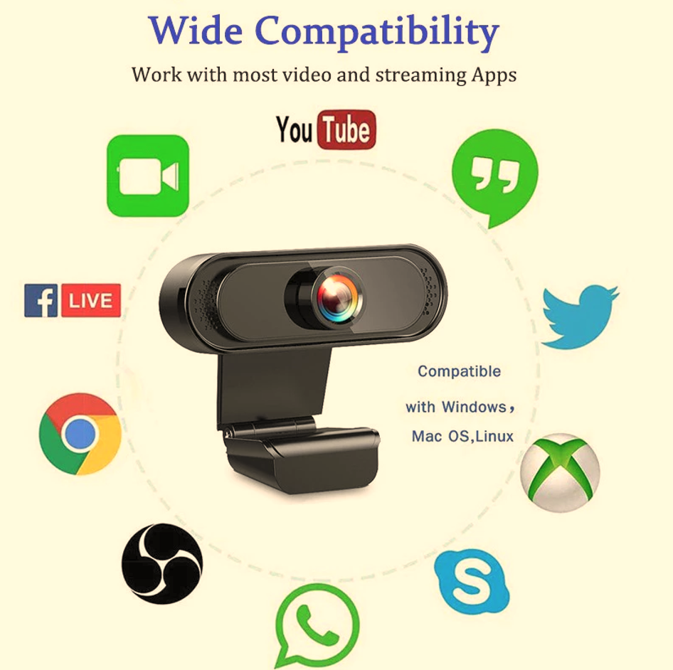 Webcam máy tính có micro full hd 1080p full box siêu nét dùng cho pc laptop