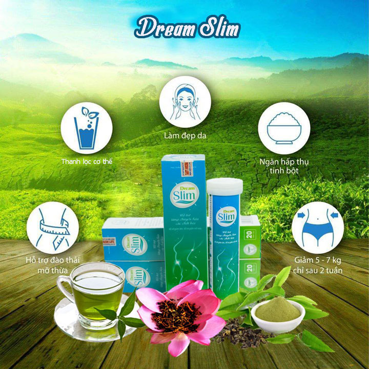 Viên Sủi Hỗ Trợ Giảm Cân DREAM SLIM Chính Hãng - Lọ 20 Viên 4