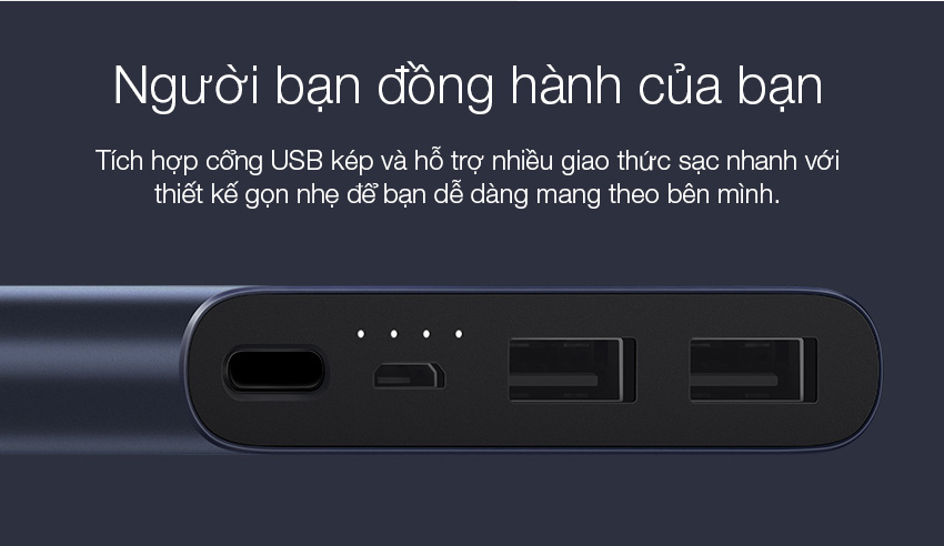 Pin Sạc Dự Phòng Xiaomi Gen 2S Version 2018 10000 mAh 2 Cổng USB Hỗ Trợ QC 3.0 PLM09ZM - Hàng Chính Hãng