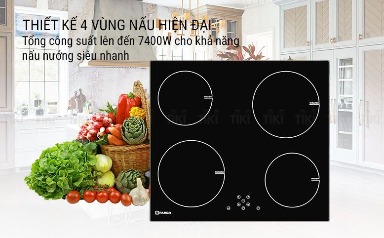 Bếp Âm 4 Vùng Nấu Điện Từ Faber FB-604IN (7400W) - Hàng Chính Hãng
