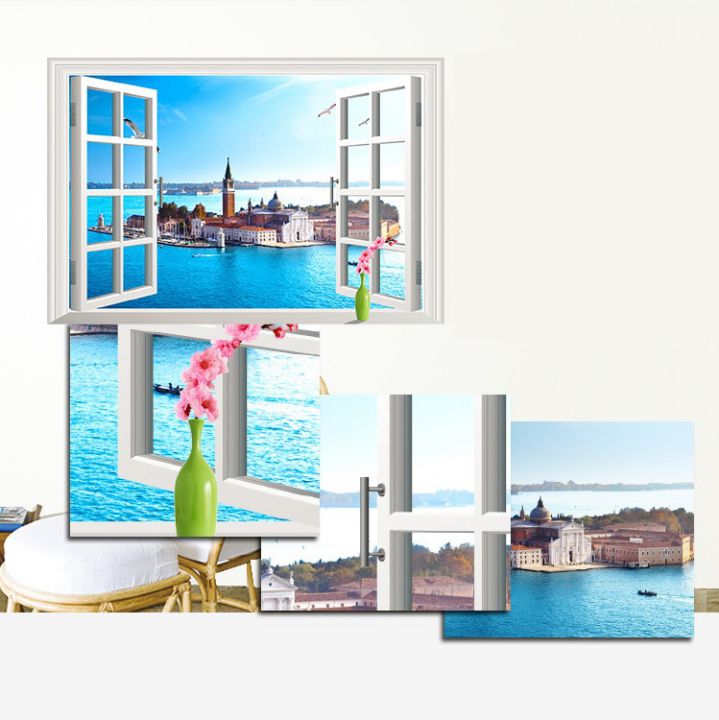 Decal cửa sổ 3D Phong cảnh Biển AmyShop ( 60 x 90 cm )