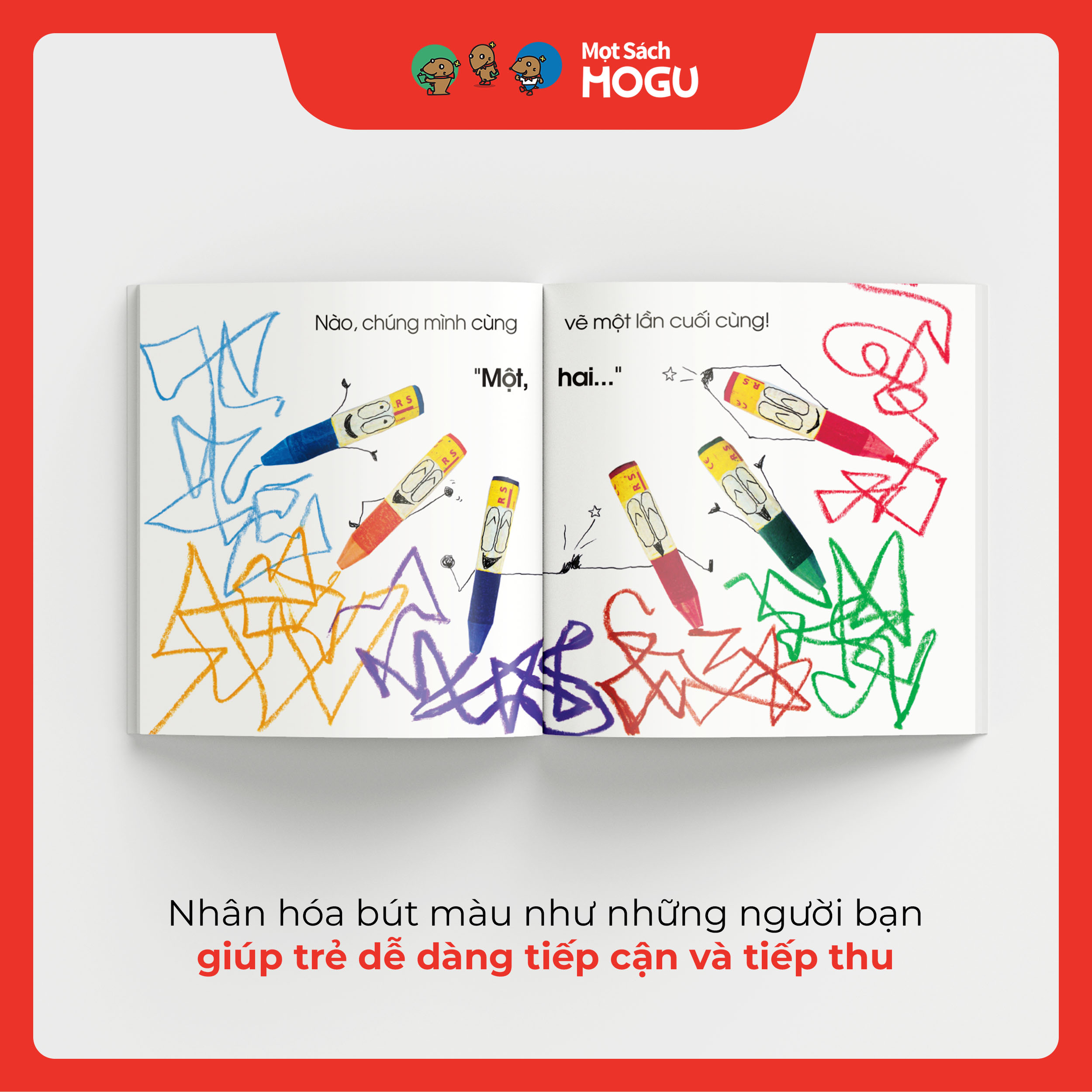 Truyện Ehon bé 1-2-3 tuổi - Này bút sáp màu ơi!