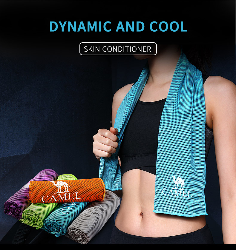 Khăn thấm mồ hôi nhanh khô thể thao CAMEL khăn tập gym nam thấm hút mồ hôi cảm lạnh yoga cầu lông khăn lau mồ hôi cảm ứng băng