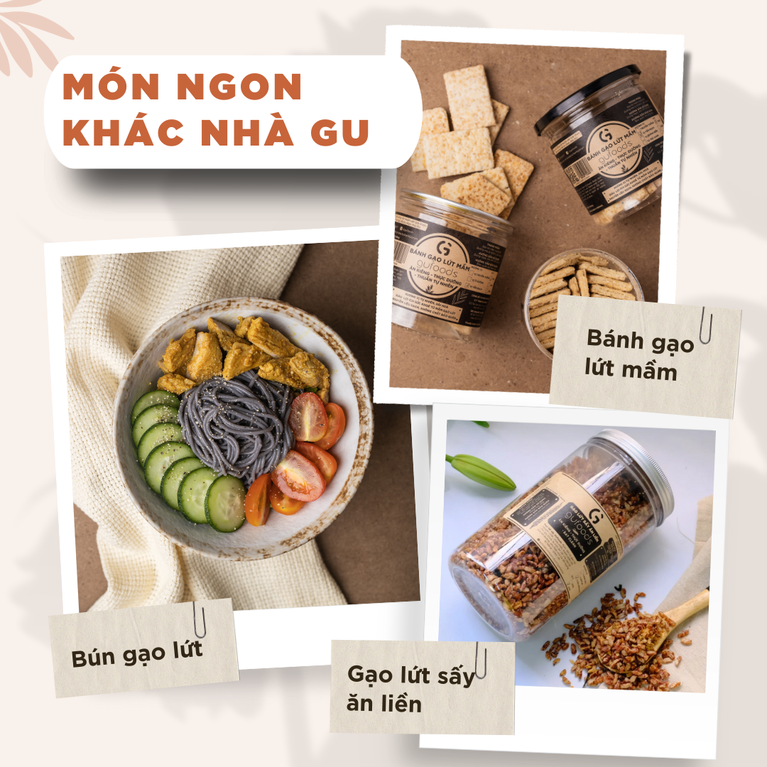 Snack gạo lứt phủ macca GUfoods - Topping siêu hạt, Giòn rụm, Thơm bùi, Giàu dinh dưỡng, Healthy, Eat clean, Thuần chay