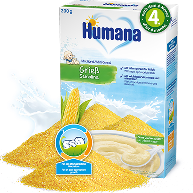 Bột Dinh Dưỡng Ăn Dặm Humana Có Sữa Ngũ Cốc Semolin (200g)