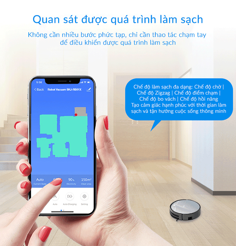 Robot hút bụi lau nhà Ultty SKJ RB01X - Hàng chính hãng