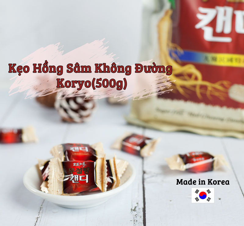Kẹo Hồng Sâm Không Đường Hàn Quốc Korea Red Ginseng (500g)