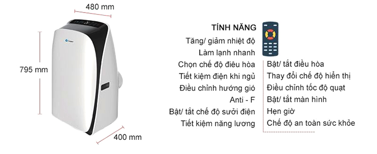 Điều Hòa Di Động Casper PC-12TL22 (12.000Btu) - Hàng Chính Hãng Điều Hòa Di Động Casper PC-12TL22 (12.000Btu) - Hàng Chính Hãng