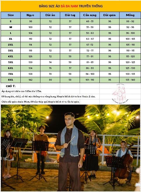 Bảng kích thước