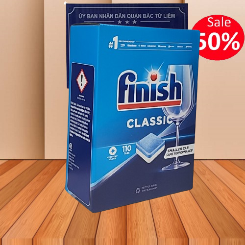 Viên rửa bát Finish Megaback Đức 110 tabs 3 màu với 3 chức năng có powerball