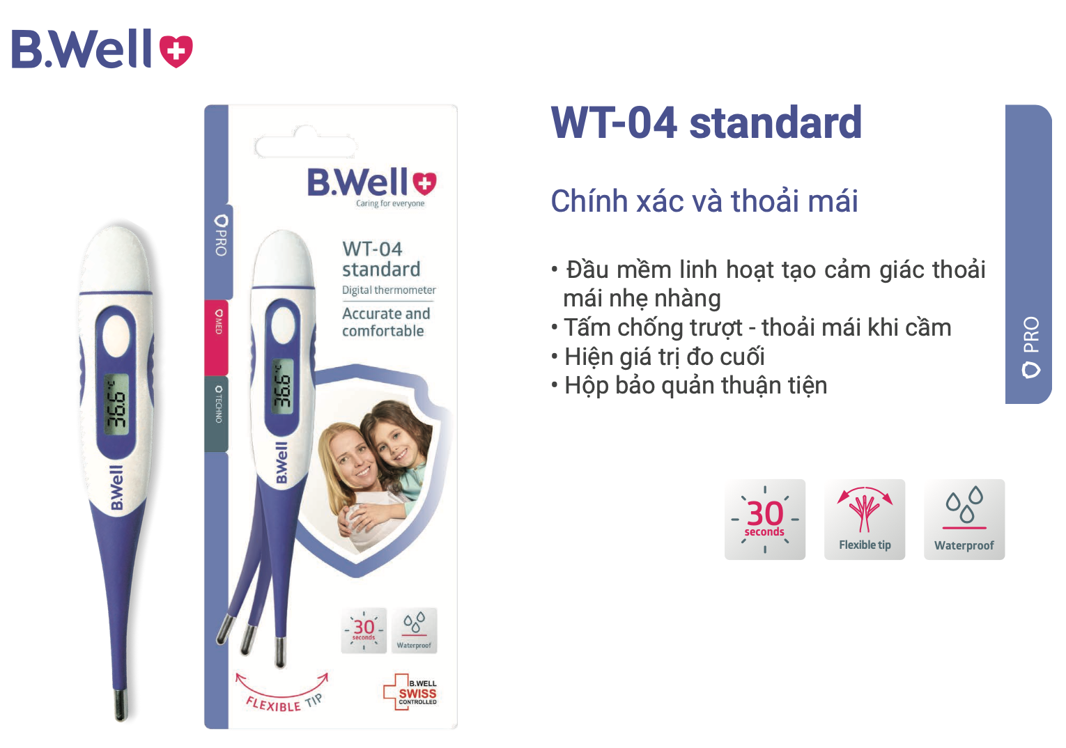 Nhiệt kế điện tử B.Well Swiss WT-04 standard | Tiki