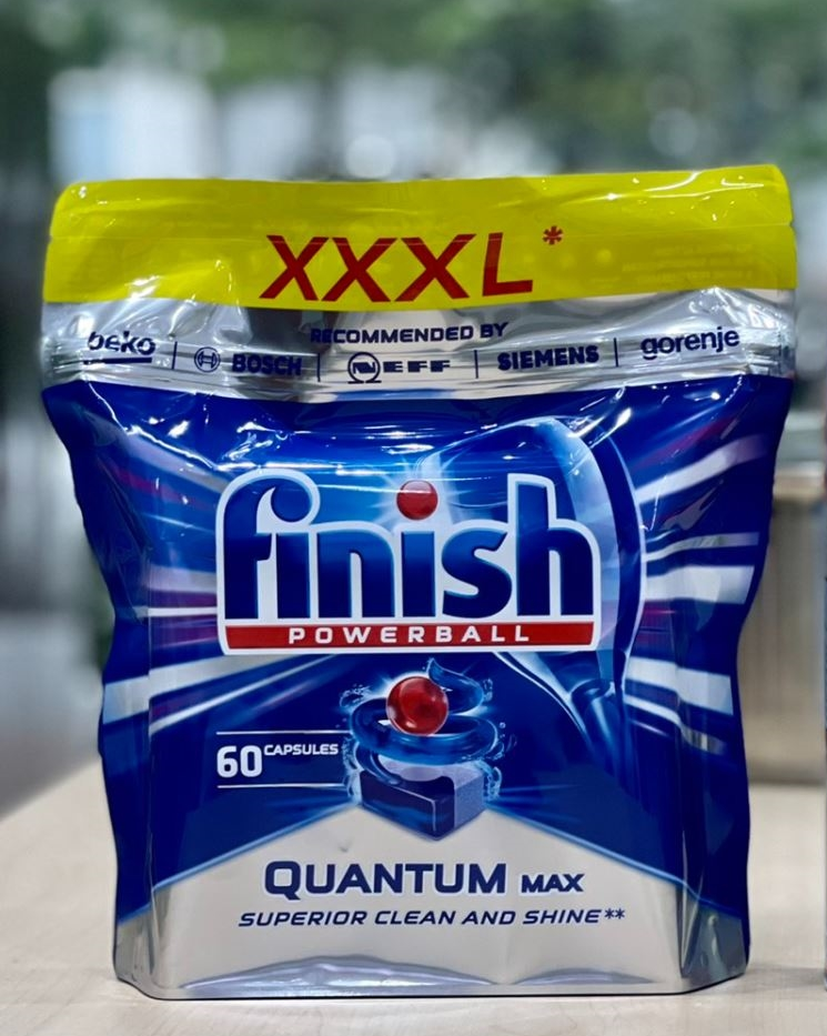 Túi 60 viên rửa bát Finish Quantum Dishwasher Tablets Apple Lime Blast QT025461 - hương chanh, táo