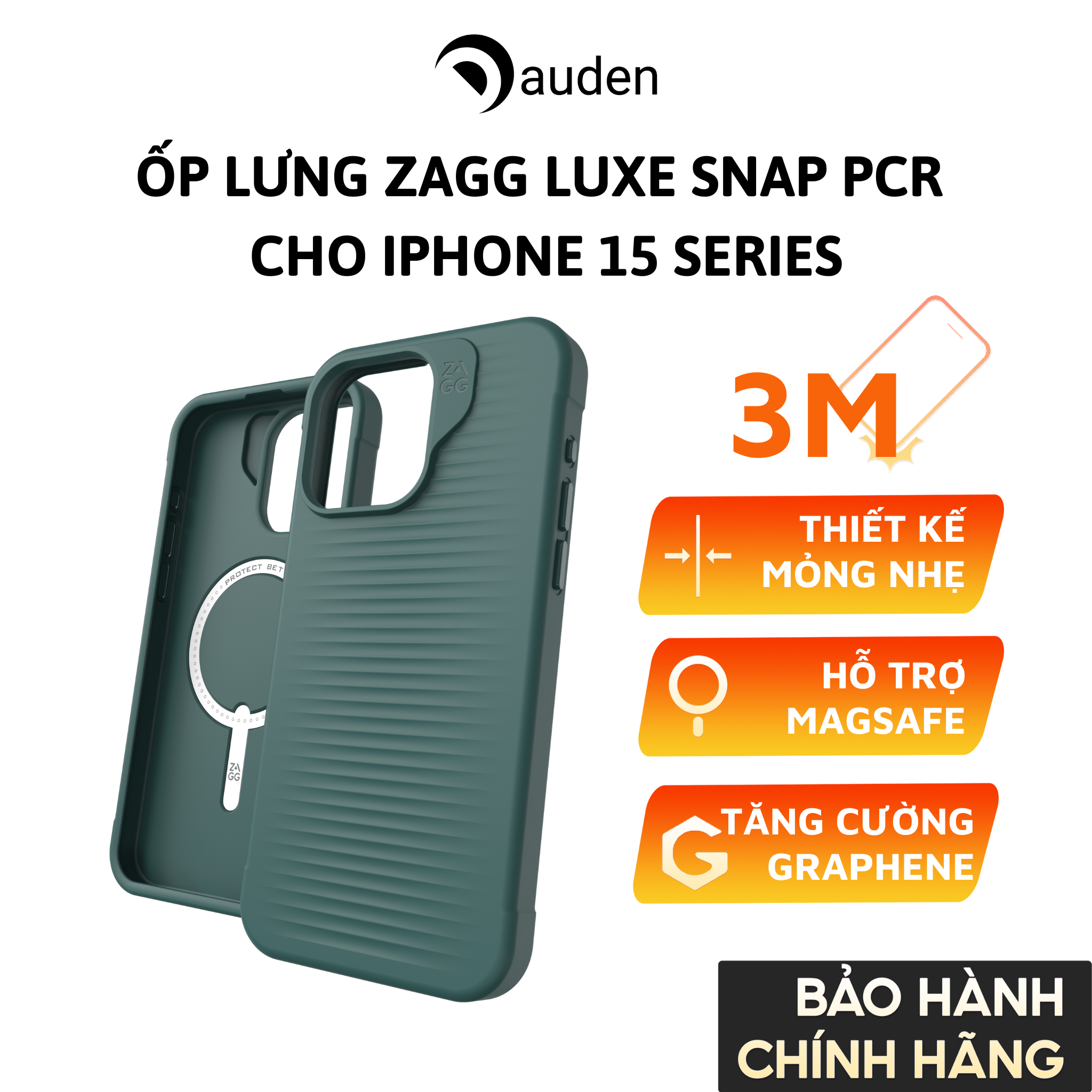 Ốp lưng ZAGG chống sốc bảo vệ dành cho iPhone 15/ 15 Plus/ 15 Pro/ 15 ProMax, bảo hành 12 tháng 1 đổi 1 - Hàng chính hãng