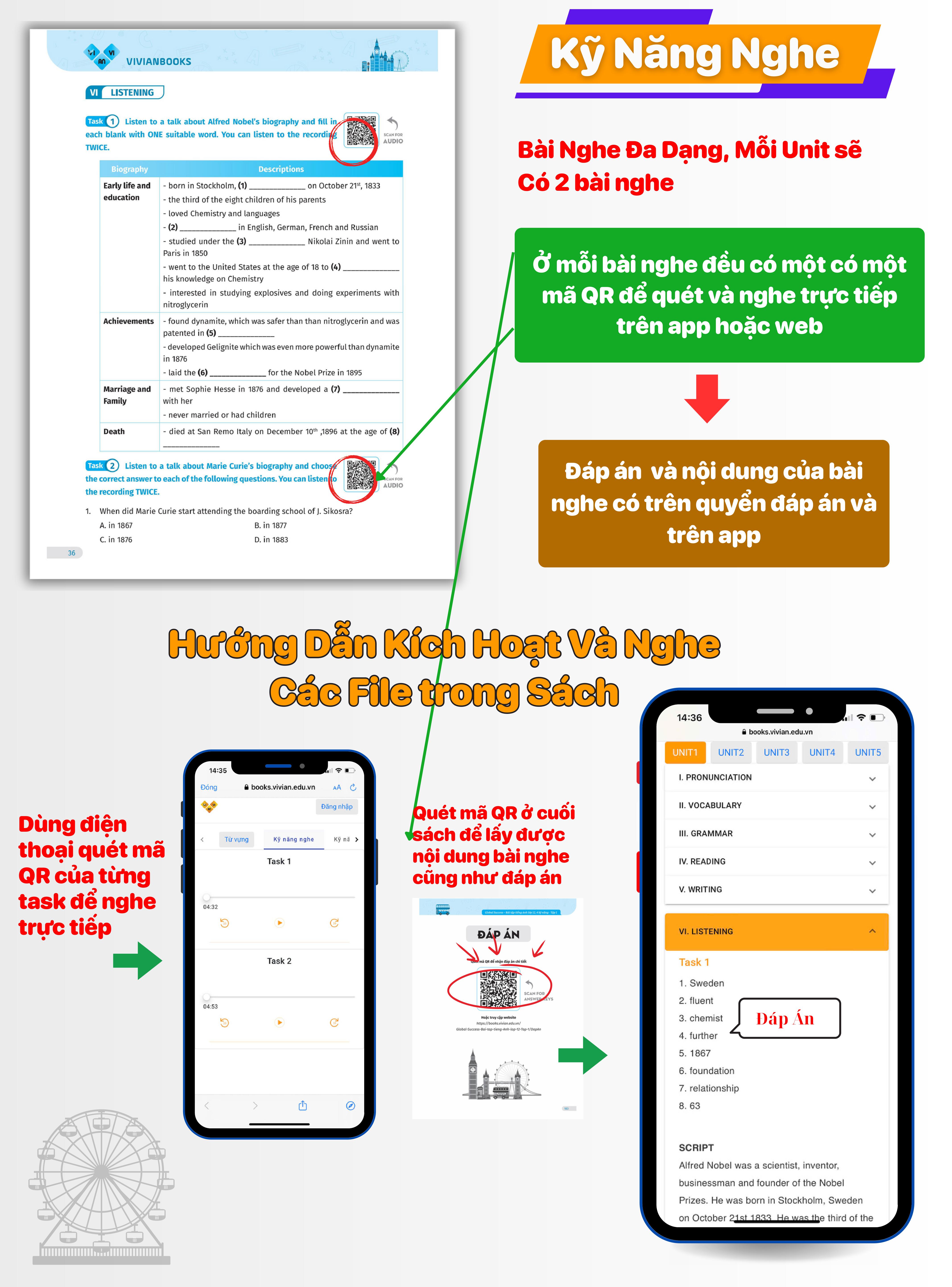 Bài tập tiếng Anh lớp 8, 4 kỹ năng Global Success 8 (Có đáp án) – Tập 1 – ThS. Lê Vy – Anh ngữ Vivian