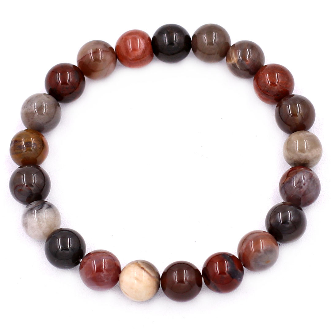 Vòng tay chuỗi hạt gỗ hóa thạch 8 ly 21 hạt - hợp tất cả các mệnh