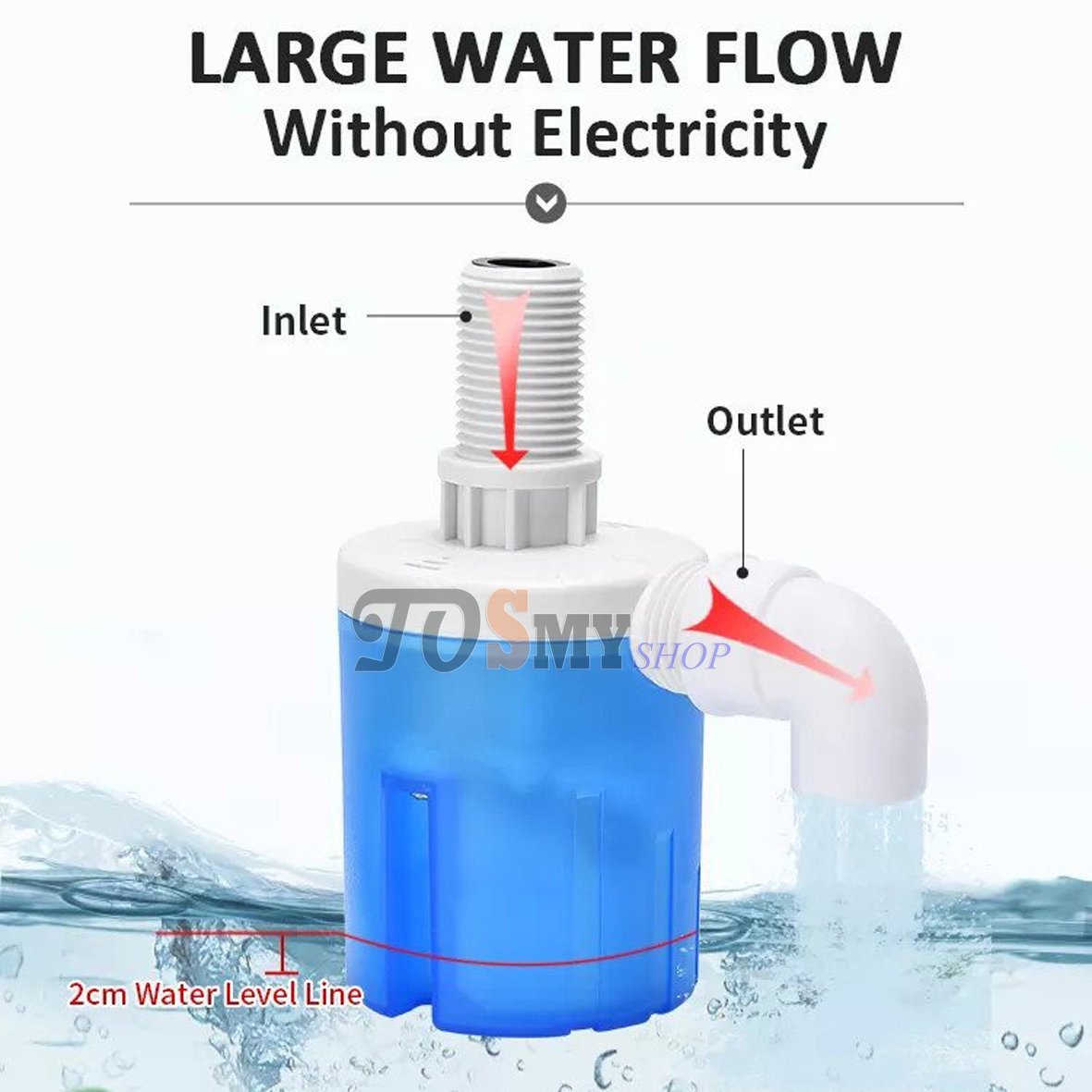 Phi 27 - Van Phao Cơ Tự Ngắt Nước – Phao Cơ Thông Minh Thế Hệ Mới – Phao cơ đứng ren 3/4’’ (Tặng kèm co và cao su non) Mẫu mới 2023