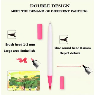 Bộ Bút lông kim 2 đầu dùng để vẽ, tô màu, viết calligraphy - 12 màu