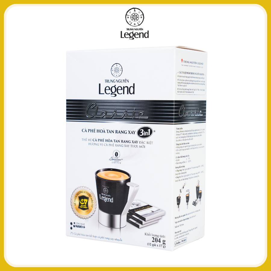Combo 2 Hộp Cà Phê Hòa Tan Classic Trung Nguyên Legend – Hộp 12 Gói 17gr – Cà Phê Sữa Đậm Đà, Chuẩn Gu Việt