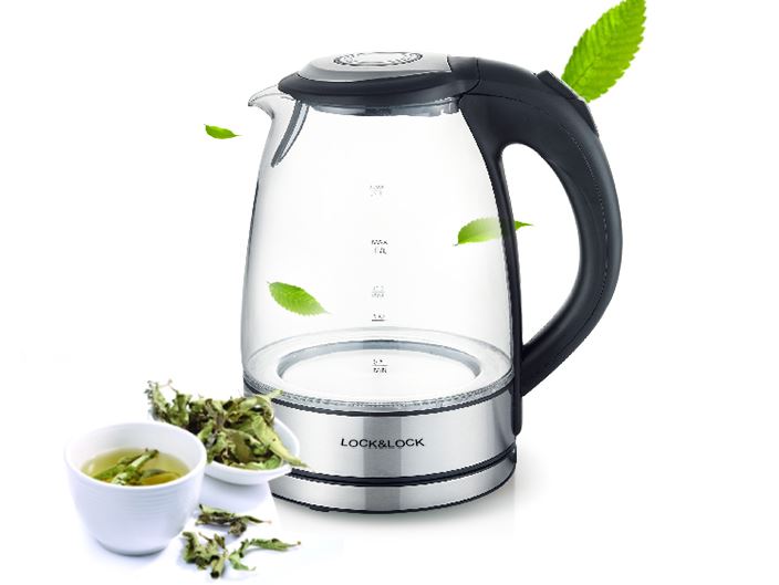 LOCK & LOCK Electric Kettle Glass 1.8L Blu-ray EJK418SLV