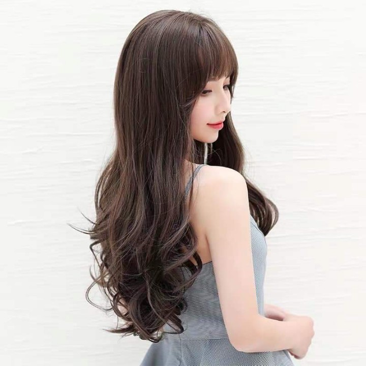 Tóc giả nữ nguyên đầu dài (kèm lưới và lược ). Tóc giả nữ, tóc giả, tóc giả nguyên đầu, tóc giả nữ giá rẻ, tóc giả cao cấp, tóc giả cả đầu. Tóc giả nữ sợi tơ cao cấp, chịu nhiệt tốt, bấm uốn, duỗi, gội thoải mái