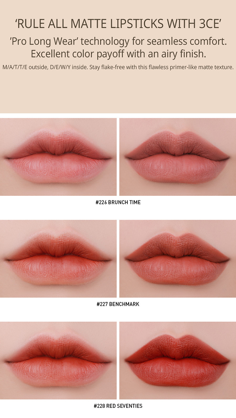 Son Lì 3CE Matte Lip Color - 226 Brunch Time