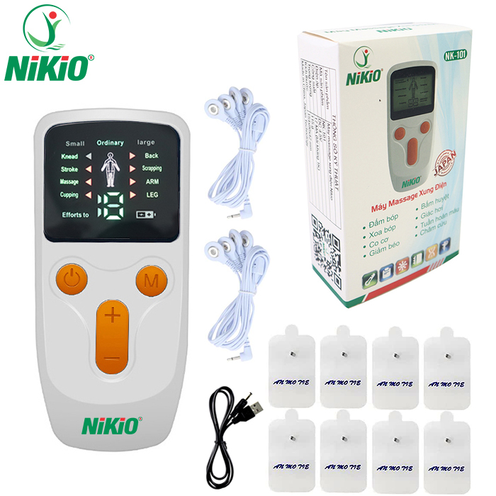 Máy massage xung điện pin sạc 8 miếng dán Nikio NK-101