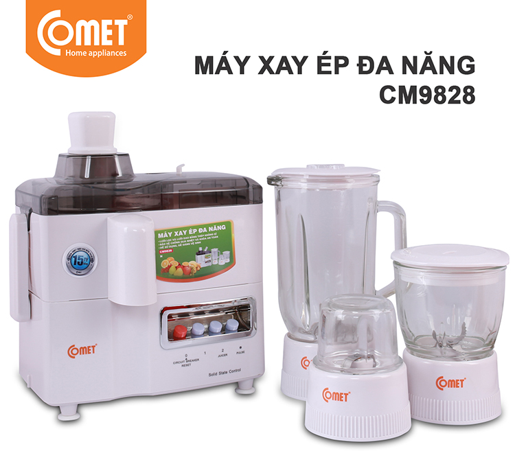 Máy Xay Ép Đa Năng Comet CM9828 (450W) - Trắng - Hàng Chính Hãng