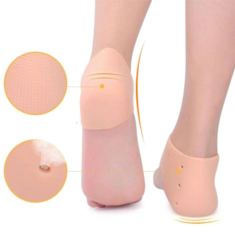 Bộ 3 Đôi Vớ Silicon Bảo Vệ Chống Nứt Gót Chân (Màu Be)