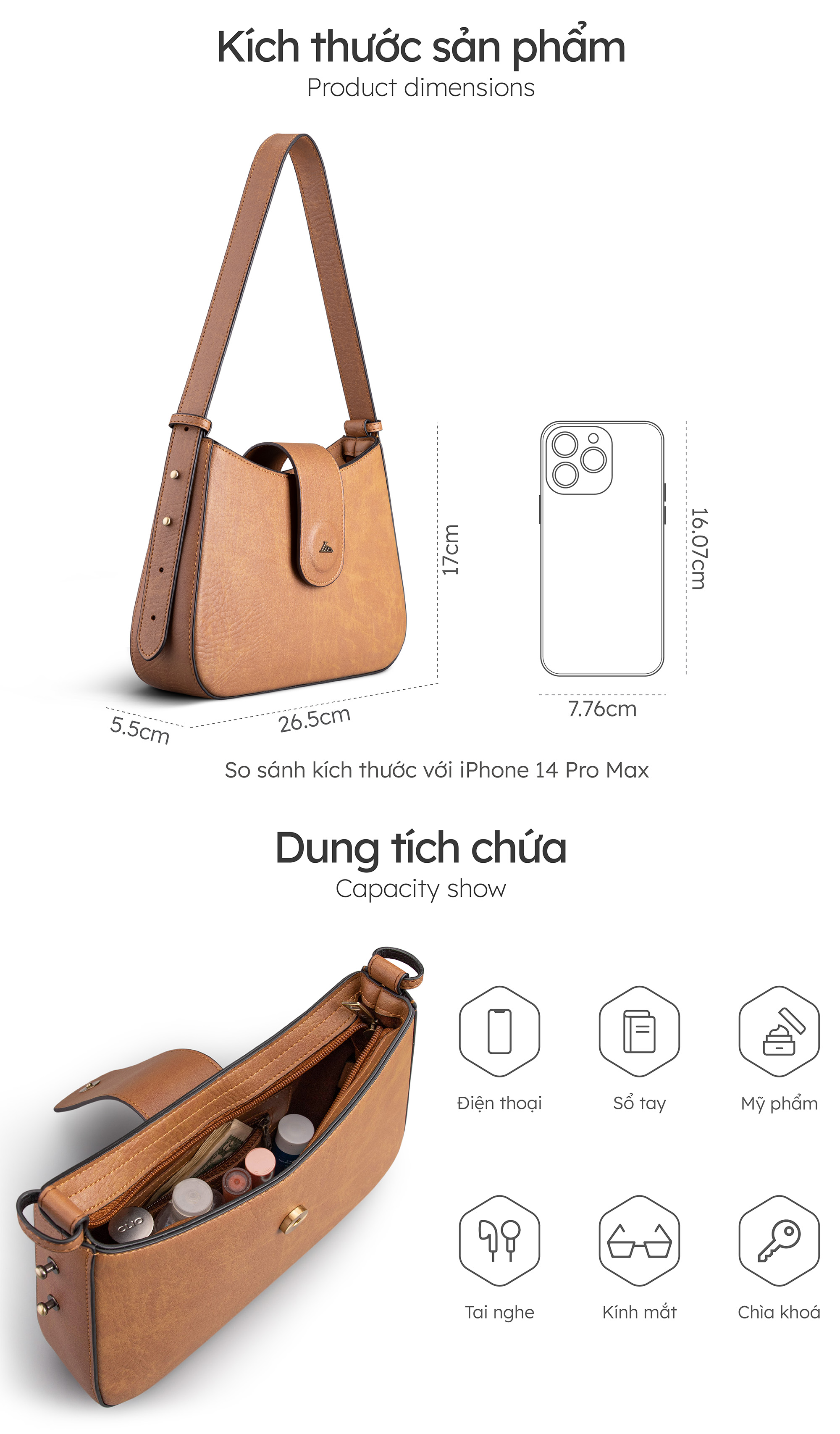 Túi Lata ( Thời trang nữ đi chơi size 27 - Túi đeo chéo da HN99 )