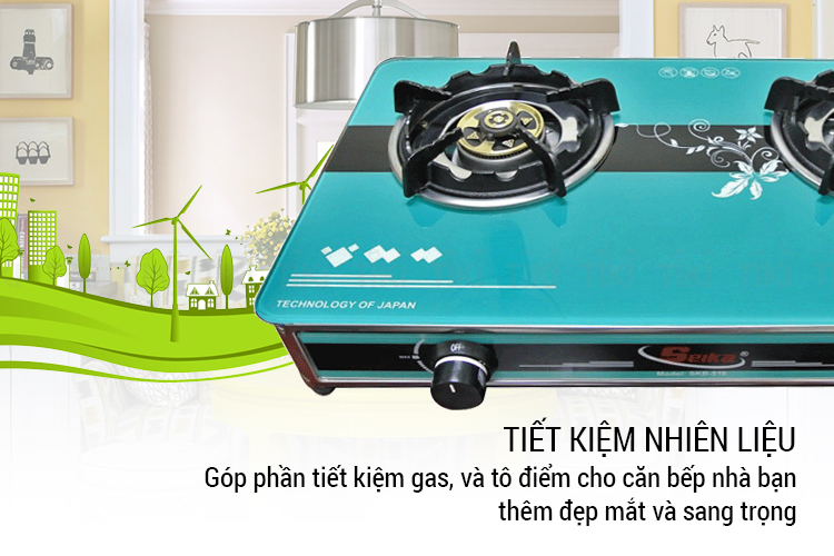 Bếp Gas Đôi Mặt Kính Sen Đồng Seika SKB516 - Hàng Chính Hãng