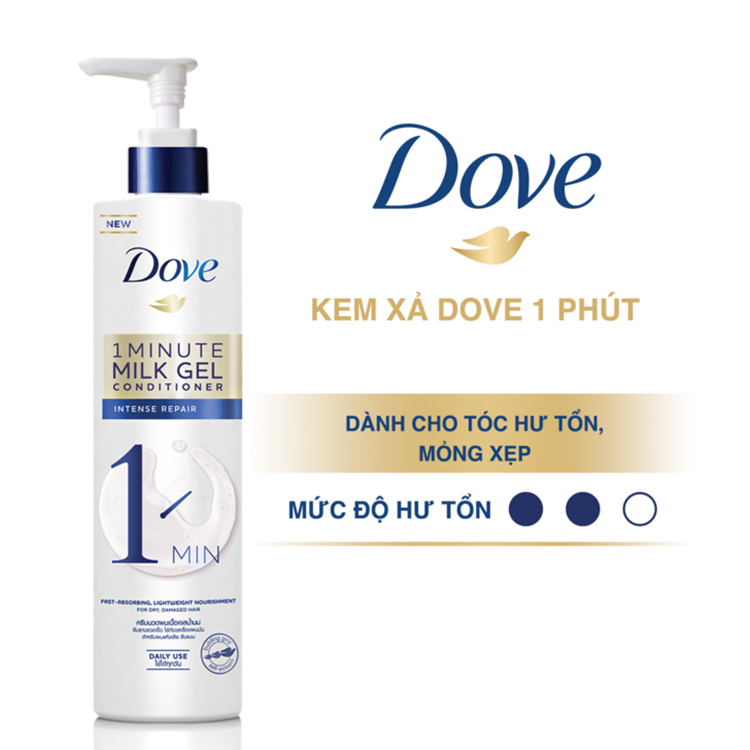 Kem Xả Dove Phục Hồi Hư Tổn 1 Phút Dạng Gel Sữa Dưỡng (150ml)