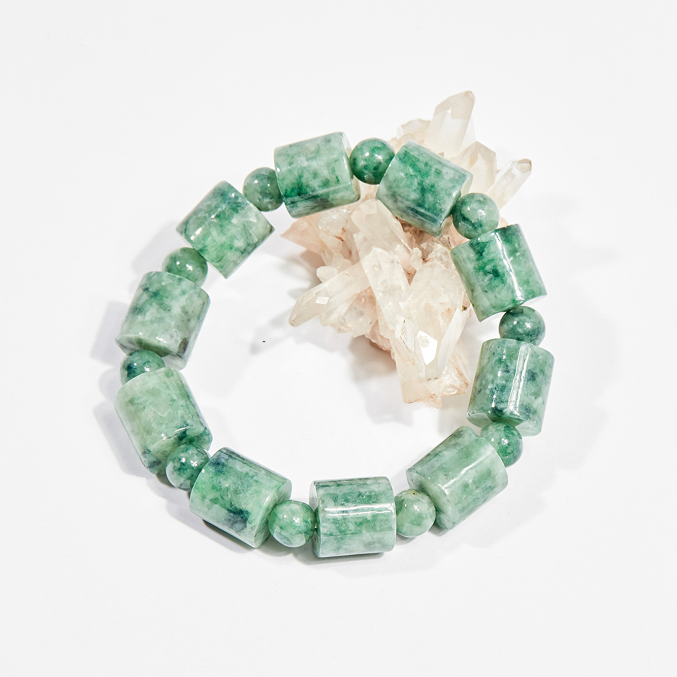 Vòng tay phong thủy đá cẩm thạch đốt vuông 13x13mm mệnh hỏa , mộc - Ngọc Quý Gemstones