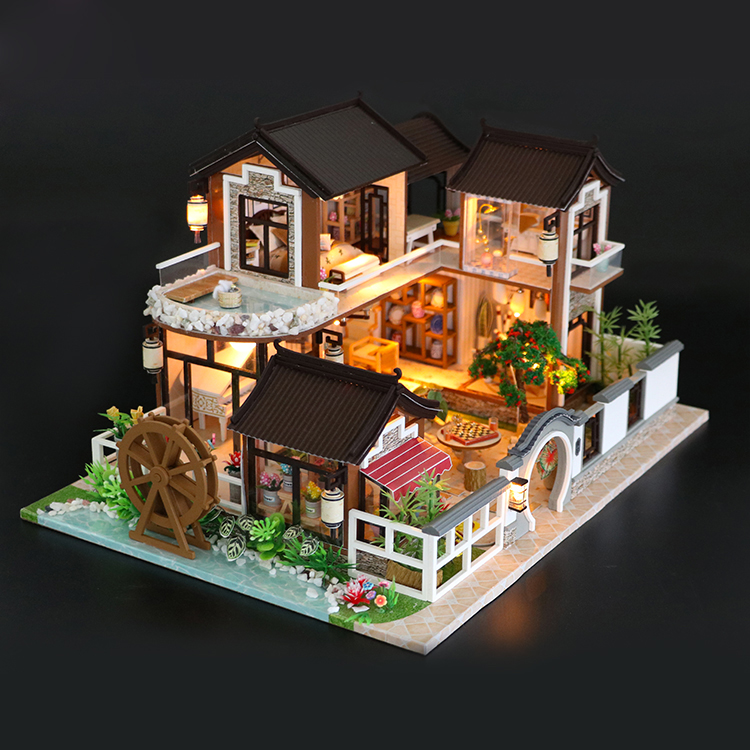 Bộ mô hình lắp ghép DIY Ngôi nhà búp bê bể bơi tặng mica keo dán Đồ chơi trẻ em #48 Bộ mô hình lắp ghép DIY Ngôi nhà búp bê bể bơi tặng mica keo dán Đồ chơi trẻ em