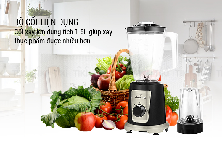 Máy Xay Sinh Tố Smartcook BLS-3886 (1.5L - 550W) - Hàng Chính Hãng