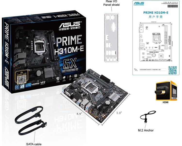 Bo Mạch Chủ Mainboard ASUS PRIME H310M-E Intel LGA-1151 Matx - Hàng Chính Hãng