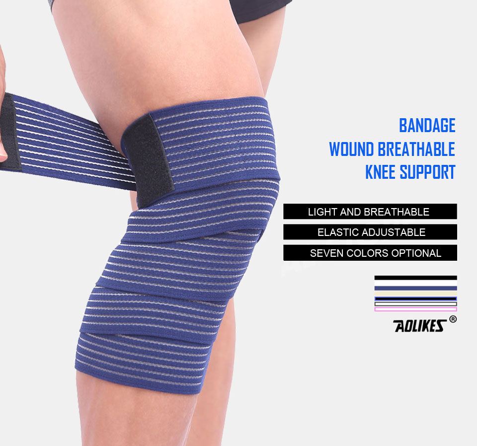 Bộ 2 Băng Quấn Hỗ Trợ Đầu Gối, Bảo Vệ Bắp Ống Chân Khi Chơi Thể Thao Sport Knee Support AOLIKES YE-1516