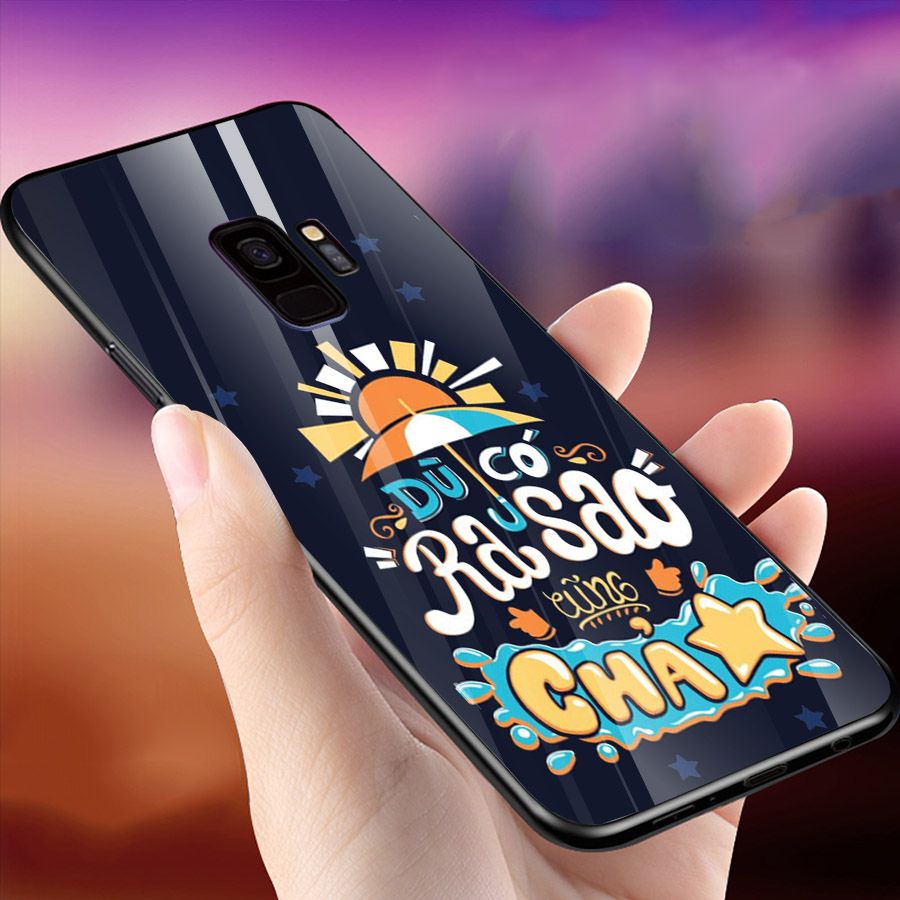 Ốp kính cường lực cho điện thoại Samsung Galaxy S9 Plus - châm ngôn sống MS CNGON004