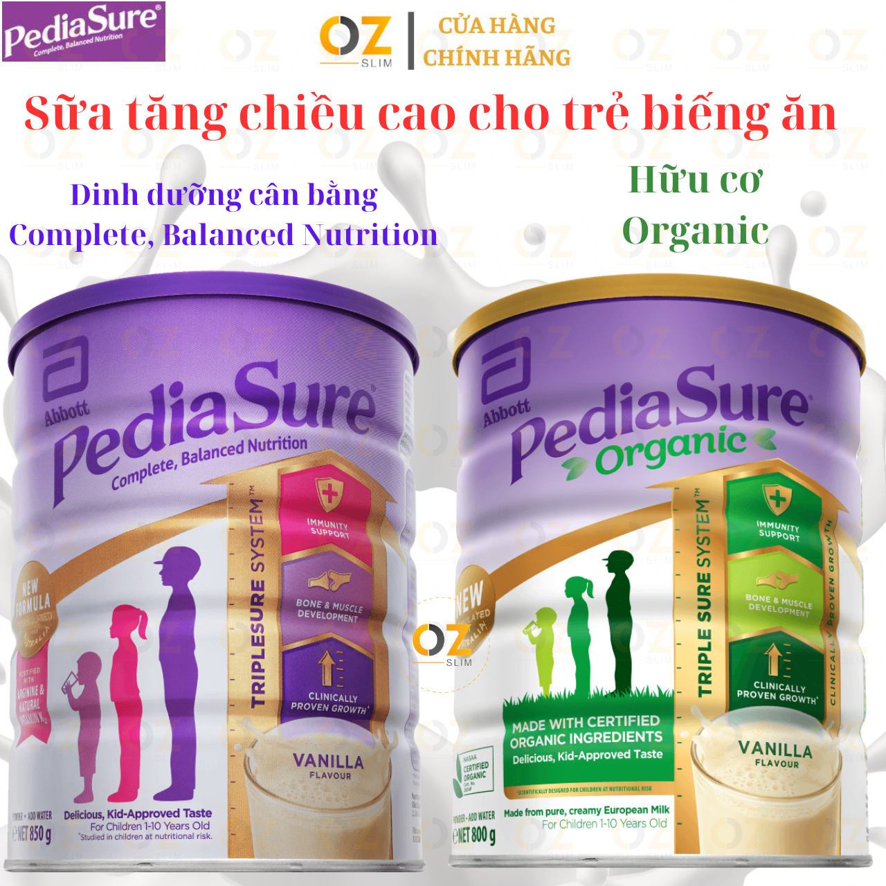 Sữa tăng chiều cao cho trẻ biếng ăn từ 1-10 tuổi Úc Pediasure