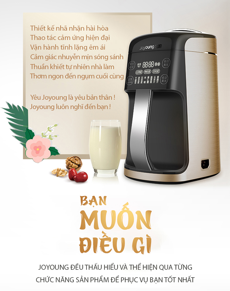 Máy Làm Sữa Đậu Nành Nguyên Xác, Máy Làm Sữa Hạt, Máy Xay Sinh Tố Đa Năng Joyoung P10  - Hàng Chính Hãng