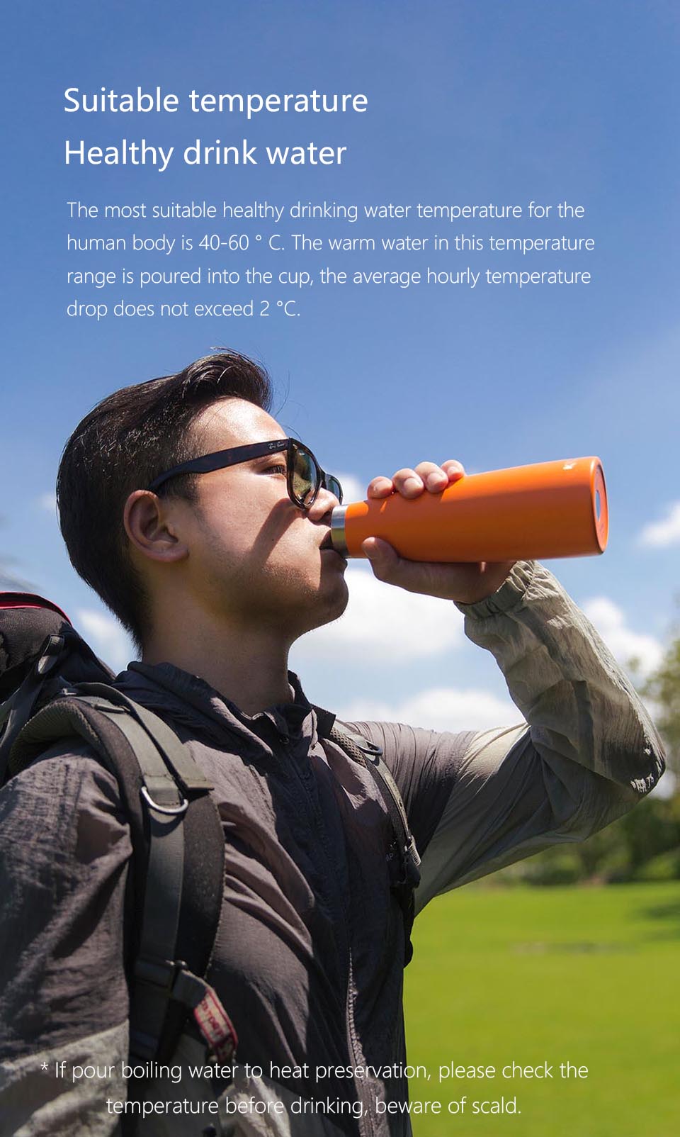 Xiaomi KKF Vacuum Bottle 24h Insulation Thermoses Stainless Steel Thermos Flask Travel Mug 475ML Portable Insulation Cup