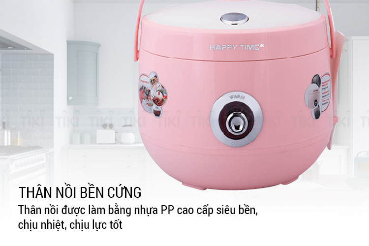 Nồi cơm điện nắp gài Sunhouse Happy Time HTD8521P (1.8 Lít) - Hồng - Hàng chính hãng