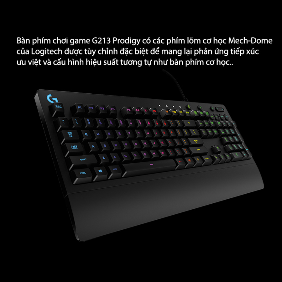 Bàn phím game có dây Logitech G213 Prodigy RGB Lightsync - Hàng chính hãng