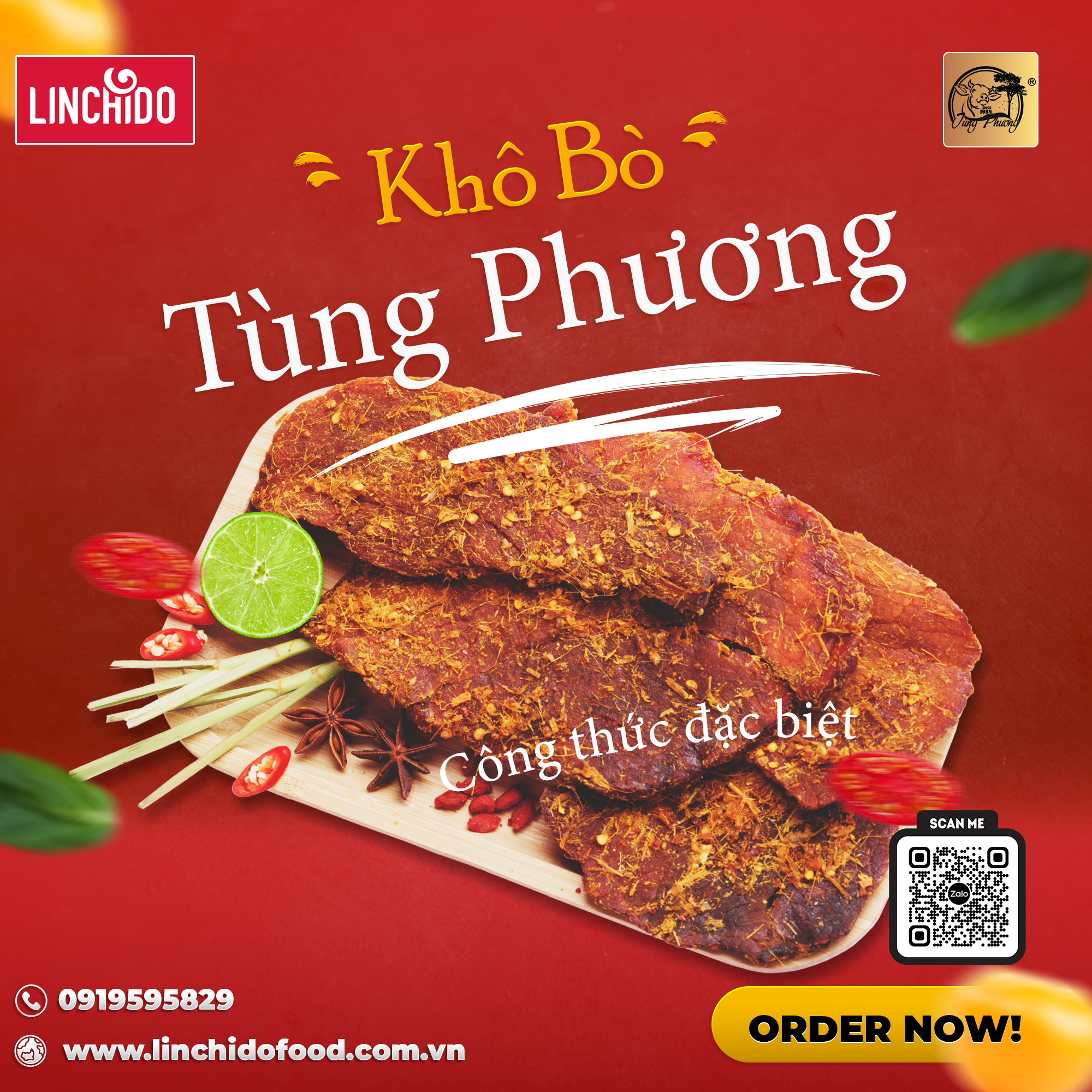 [ COMBO 3 HỘP ] Khô Bò Miếng _ Tùng Phương Du Ký _ Loại 100 Gram